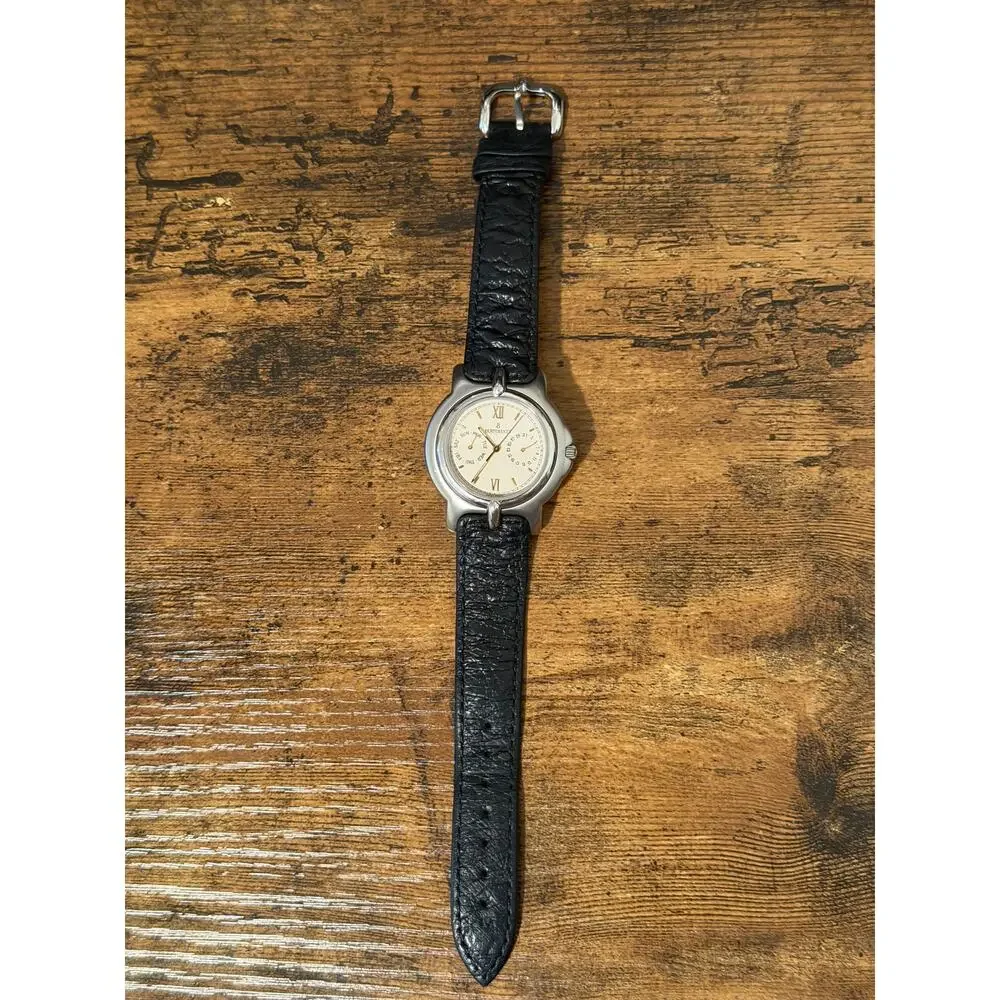 Bertolucci Pulchra Swiss Quartz Watch Day Date Cream Dial Leather Strap